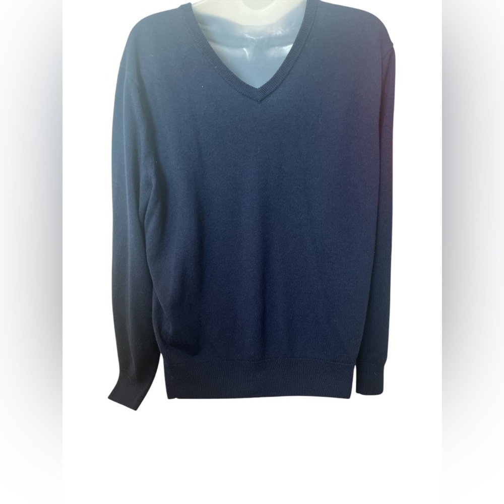 J Crew Men’s Wool Blend Long Sleeve Navy Sweater Size Large